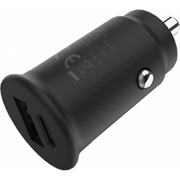 Grab 'n Go - 30W USB-C + USB-A Car Charger - Black