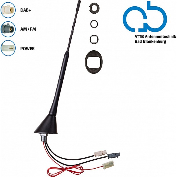 Bad Blankenburg 16V Dak antenne AM/FM DAB + 76graden hoek