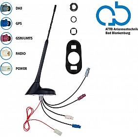 Bad Blankenburg 16V Dak antenne AM/FM DAB+ GNSS UMTS 76graden hoek, actief