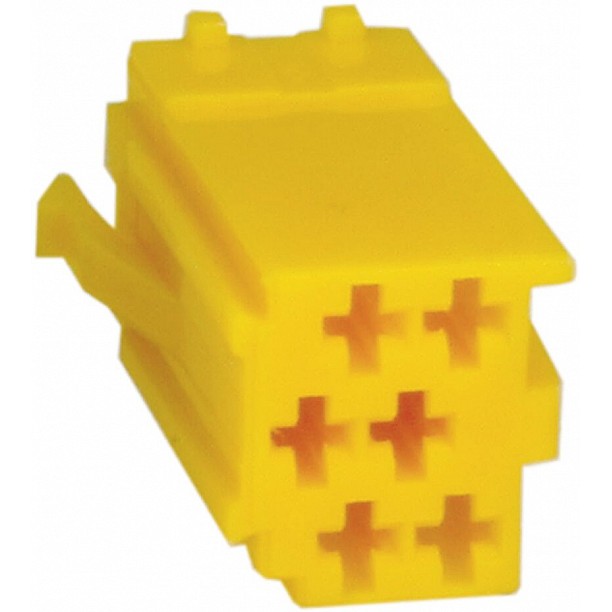 Mini ISO plug 6-Pin male Geel (Bulk)