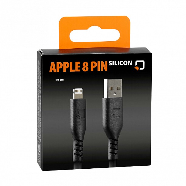 Optiline siliconen laad en synchronisatiekabel USB A -> Apple 8pin - 60cm  met verstevigde hals