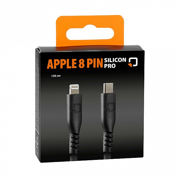 Optiline siliconen laad en synchronisatiekabel USB C -> Apple 8pin - 150cm  met verstevigde hals