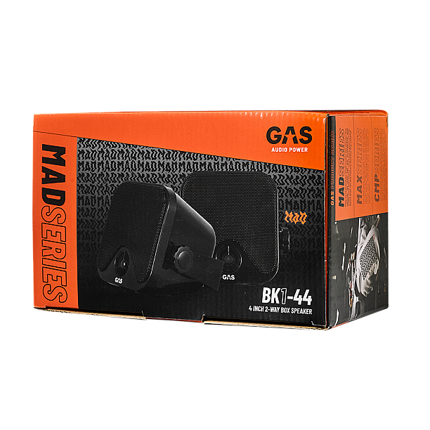 GAS MAD BK1-44 2-way box speaker - black, opbouwspeaker 10cm