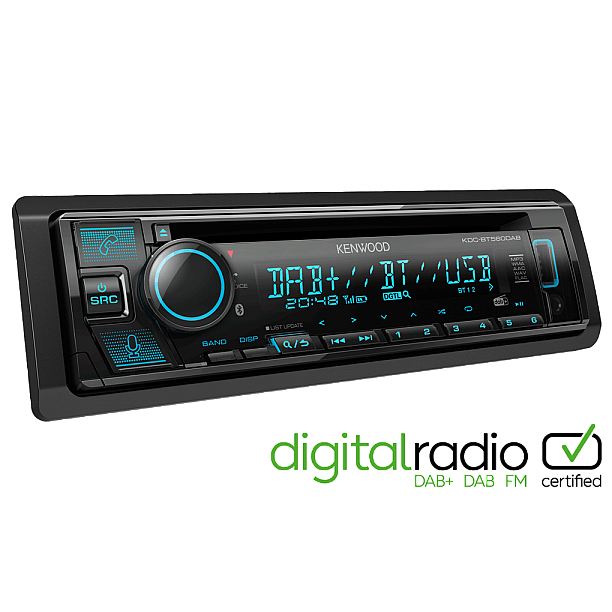 Kenwood KDC-BT560DAB - Zwart - DAB+ - USB - AUX - CD - Bluetooth