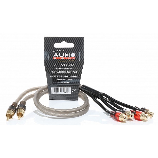 AUDIO-SYSTEM RCA-kabel HIGH-Performance 500mm OFC Y-RCA-kabel (1x plug M en 2x plug F)